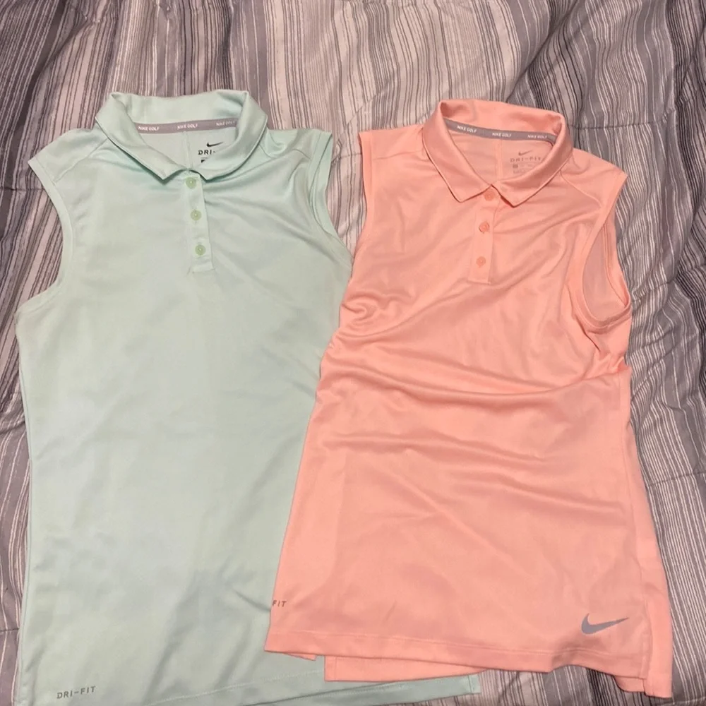 2-Nike golf sleeveless jersey tops polo size extra small, fast shipping